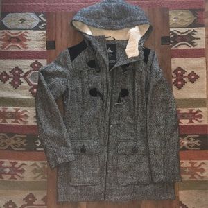 Prana — Black and White Wool/Corduroy Coat